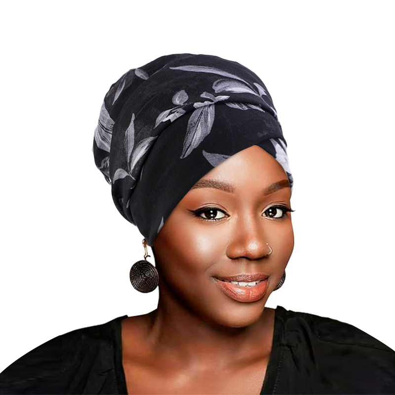 Turban bandana avec nœud supérieur pour femme, bonnet imprimé floral, écharpe pour cheveux longs, bonnet indien, vêtements de sauna musulmans, nouvelle collection