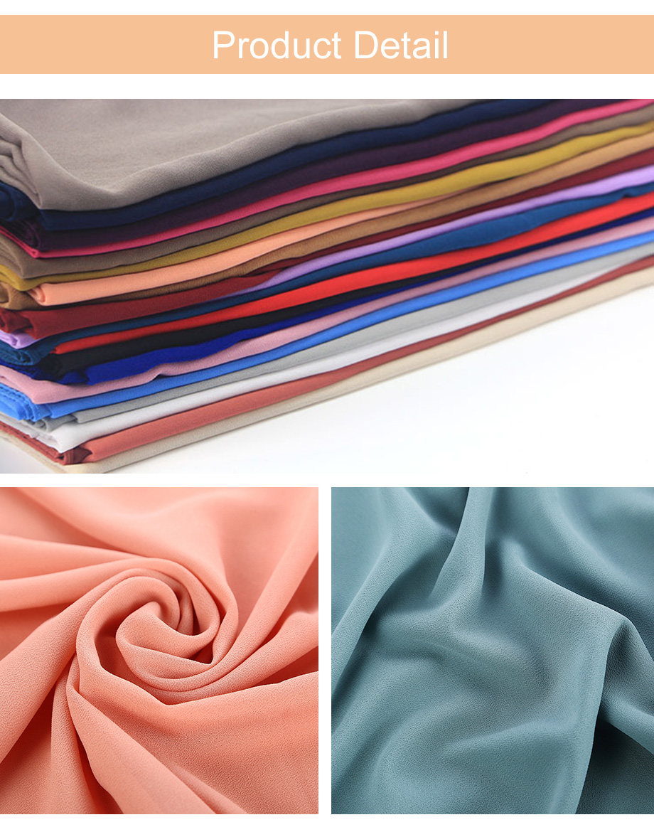 Châle Islamique en Mousseline de Soie pour Femme, Voile Musulman, Hijabs Ronds, 180x70cm