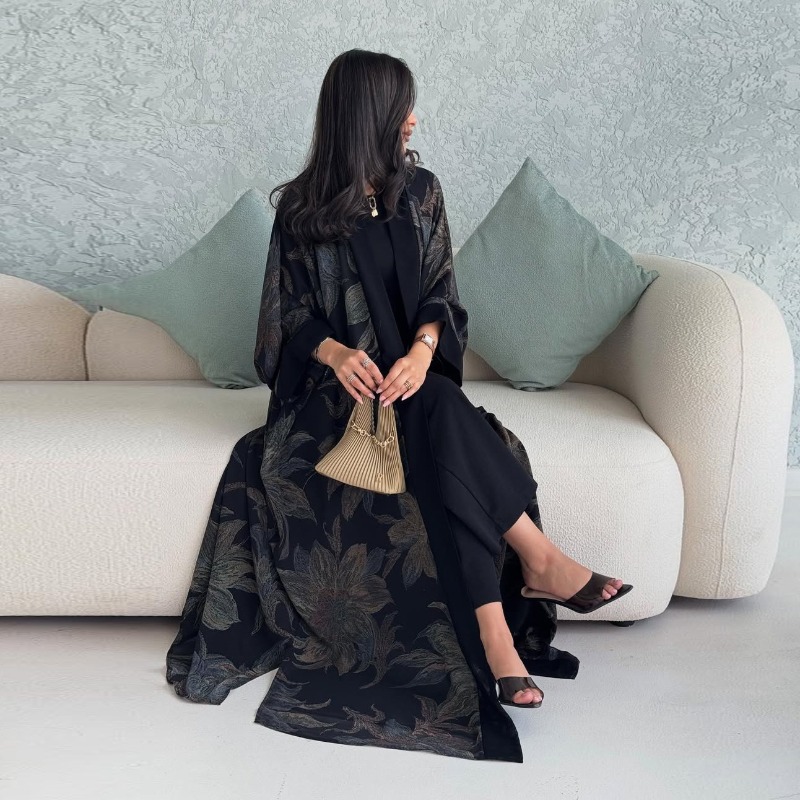 Abaya Eid pour femmes, Robe cardigan, Foulard, Caftan de Dubaï, Caftan musulman, Robe longue, Jalabiya, Ramadan, Maroc, Islam, 2025, Vestidos Largos