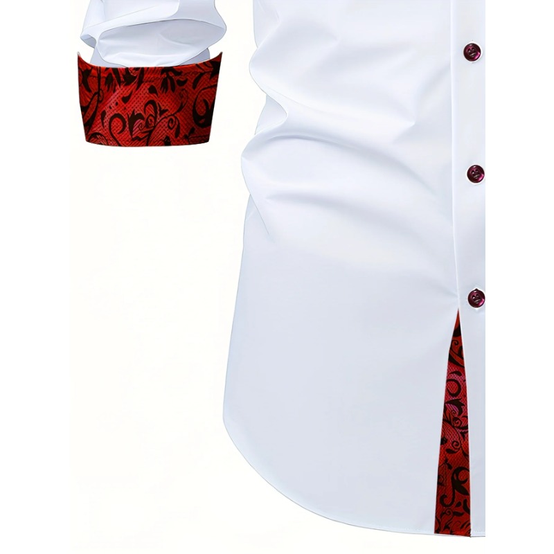FGKKS hommes chemise blanche mode tout nouveau Patchwork à manches longues intelligent décontracté élastique quatre saisons homme chemise d'affaires