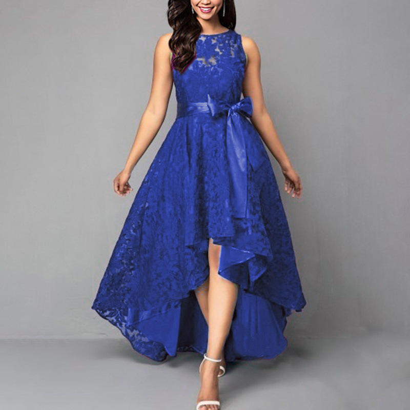 2025 robes élégantes dentelle fête robe en dentelle robes femmes à la mode tempérament décontracté sans manches irrégulière robe ample