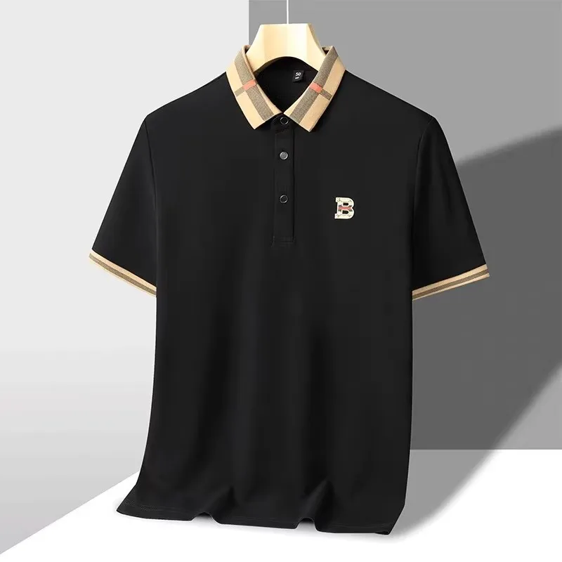 Polo à manches courtes de marque de luxe pour hommes, nouveau t-shirt Paul en coton et soie respirant haut de gamme, mode décontractée pour hommes