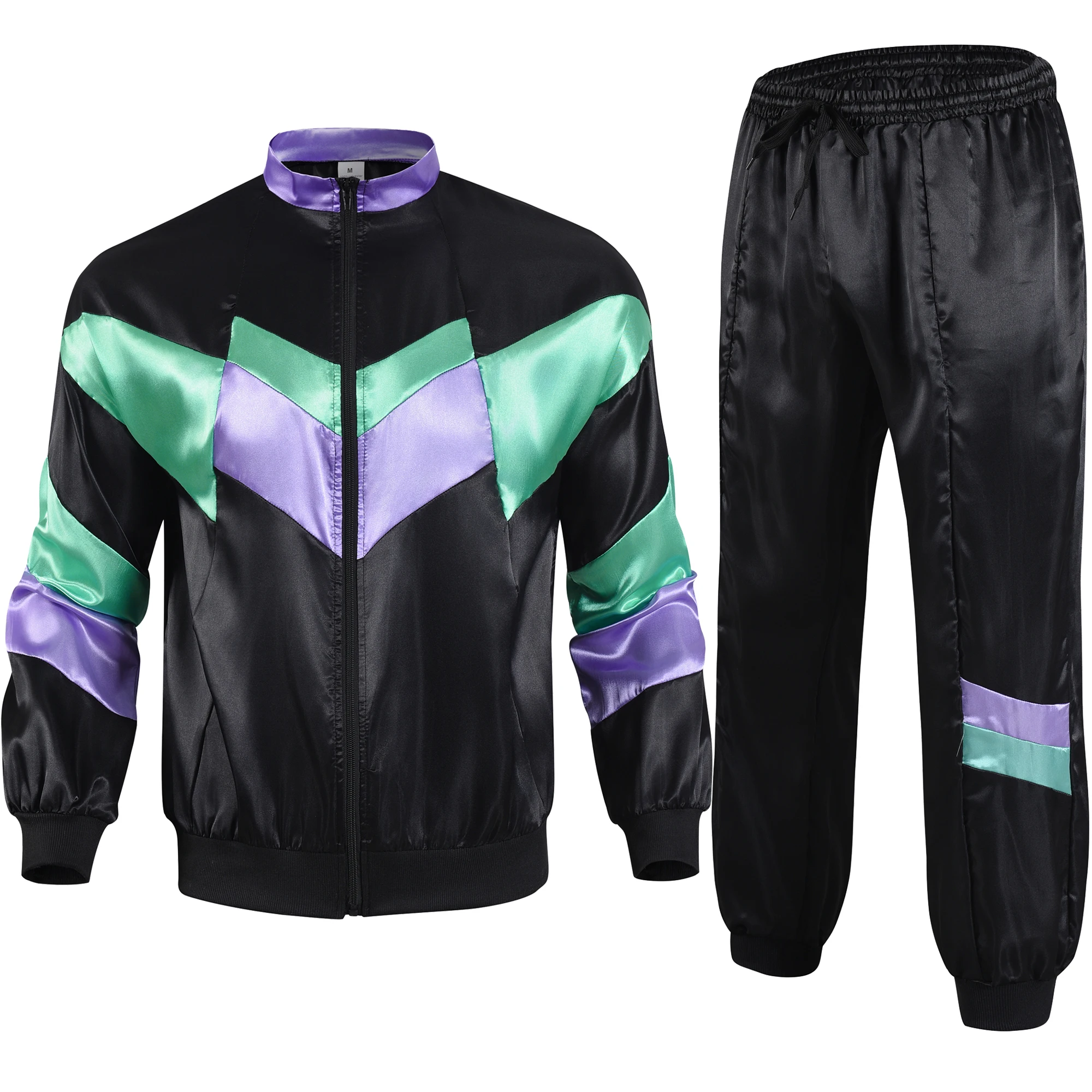 Tenue des années 80 et 90 pour hommes et femmes, survêtement rétro pour hommes, coupe-vent Hip Hop, vêtements de sport Disco des années 90 pour fête cosplay