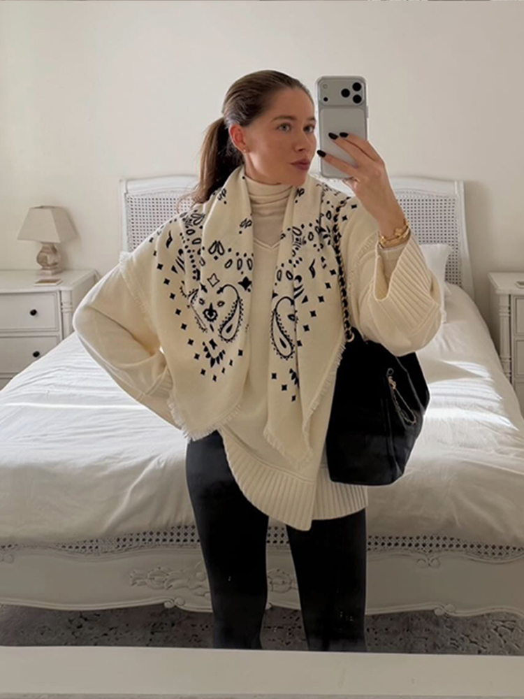 Ensemble Chic Imprimé Top Tube et Jupe à Franges pour Femme, avec Foulard, Crop Top à Manches, Jupes Longues Irrégulières Coupe A-line, Style Bohème pour Vacances d'Été
