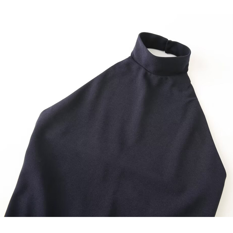 MUJER froncé licou robe femme épaules dénudées robes longues pour les femmes Sexy dos nu robes de soirée plage Midi femmes robe d'été