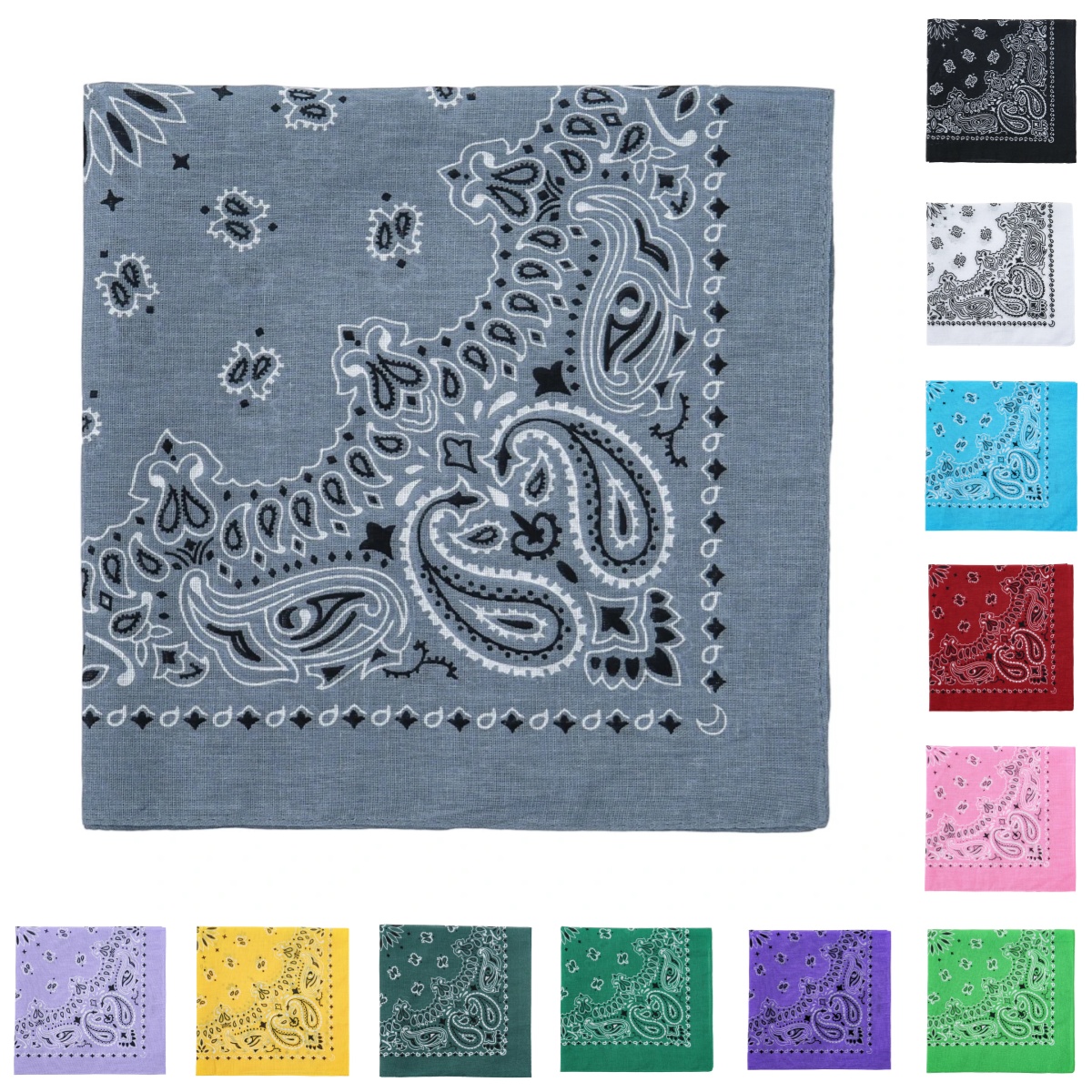Nouvelle Écharpe Carrée en Coton Imprimé Paisley Tendance 2026 – Bandana Hip-hop pour Hommes et Femmes, Bandeau Cheveux Moto