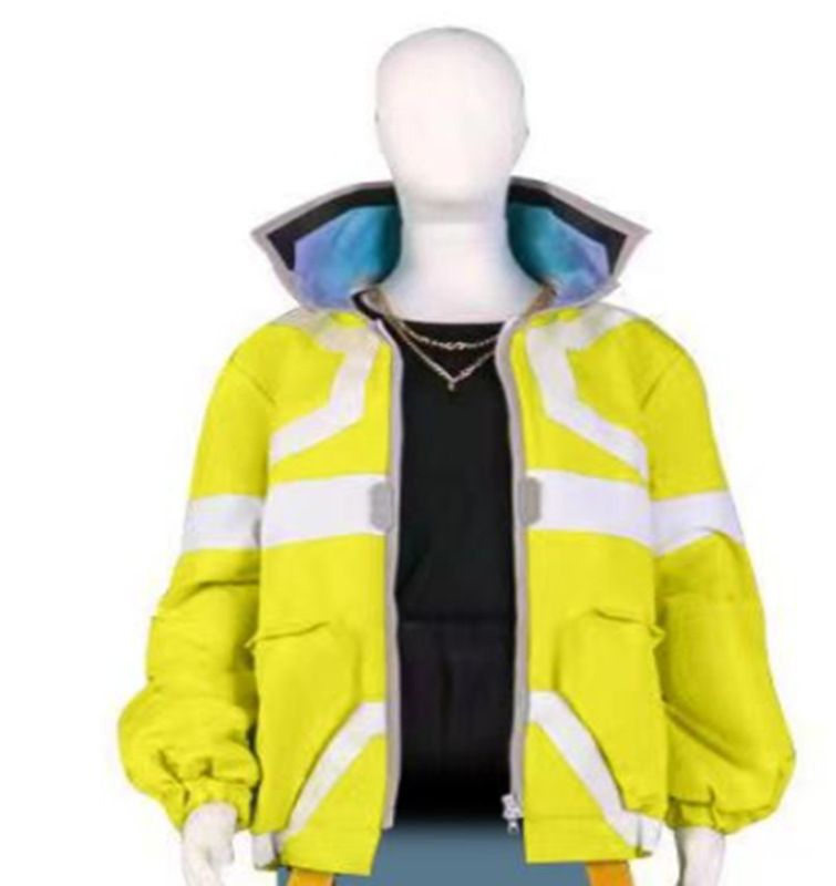 Tenue de style punk Anime David Martinez Lucy, costume de cosplay futuriste streetwear, veste à capuche jaune vif, costume d'Halloween