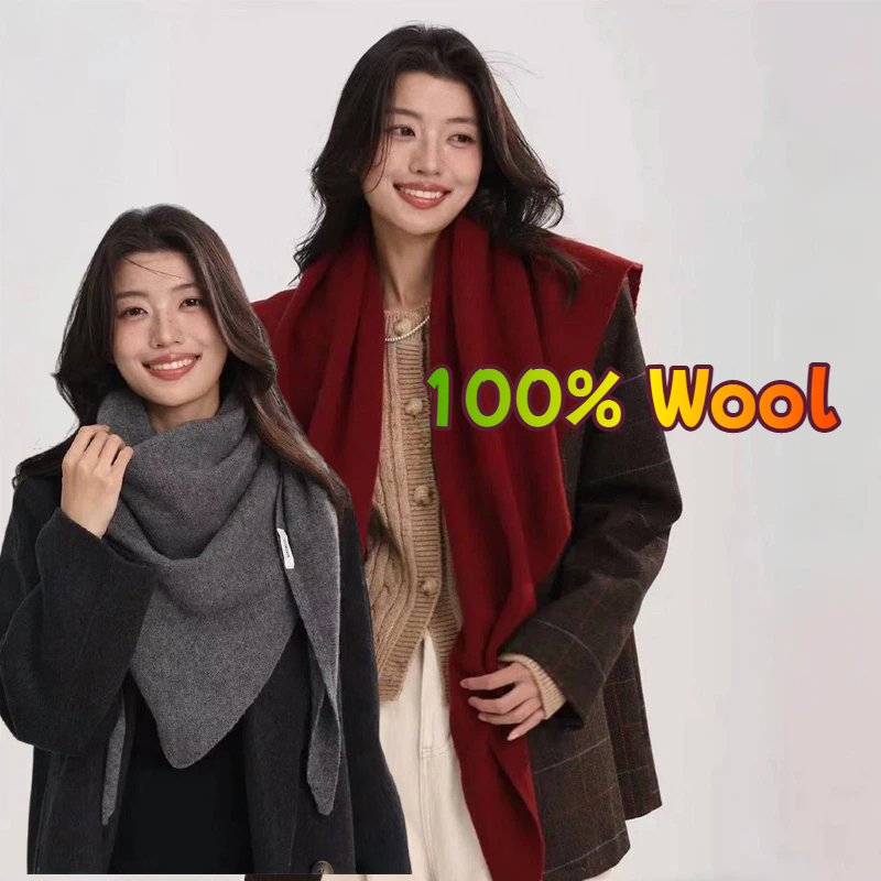 Coréen 100% laine Triangle écharpe de luxe multi fonctionnelle Super confortable écharpe femmes hiver doux doux doux silencieux cou plus chaud