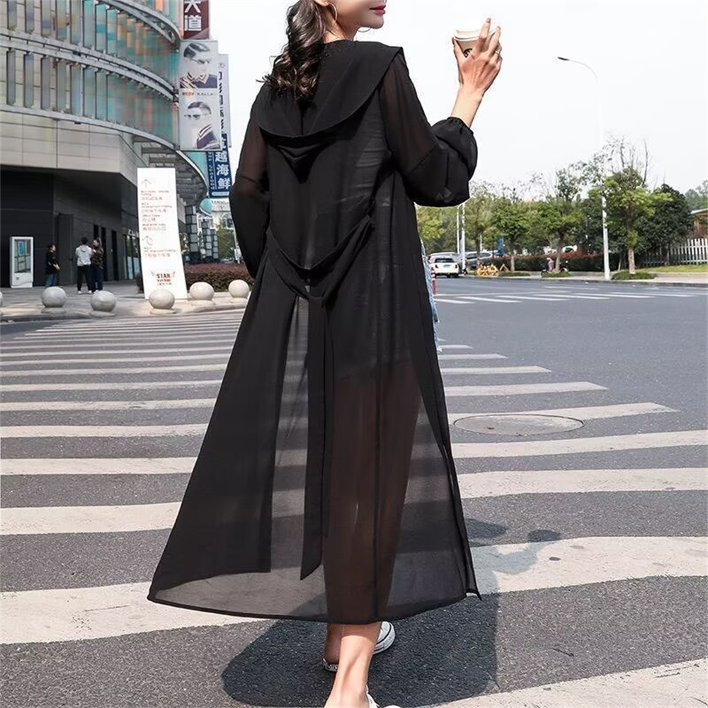 Cardigan Kimono Long en dentelle blanche pour femme, mode coréenne, Sexy, ajouré, plage, blanc, manches longues, manteau fin, veste d'été, 2026