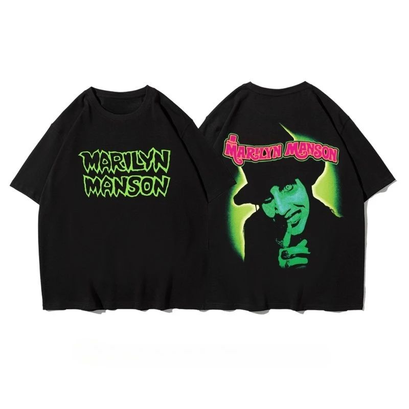 High Street T-shirts Marilyn Manson T-Shirt imprimé mode rue tendance manches courtes coton confortable vêtements amples unisexe
