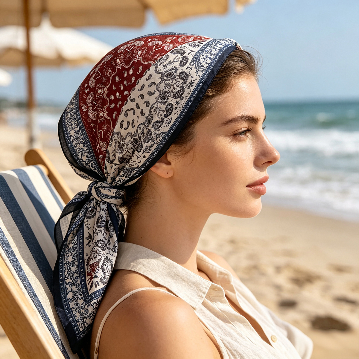 Nouveau Foulard Carré en Coton Effet Cashew 2026 pour Femme – Écharpes, Bandanas, Châle de Plage, Hijab, Foulard Élégant, Accessoires de Voyage
