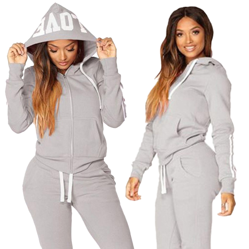 Mode femmes survêtements tenue de sport Jogging costumes dames à capuche survêtement ensemble vêtements sweats à capuche + pantalons de survêtement survêtements