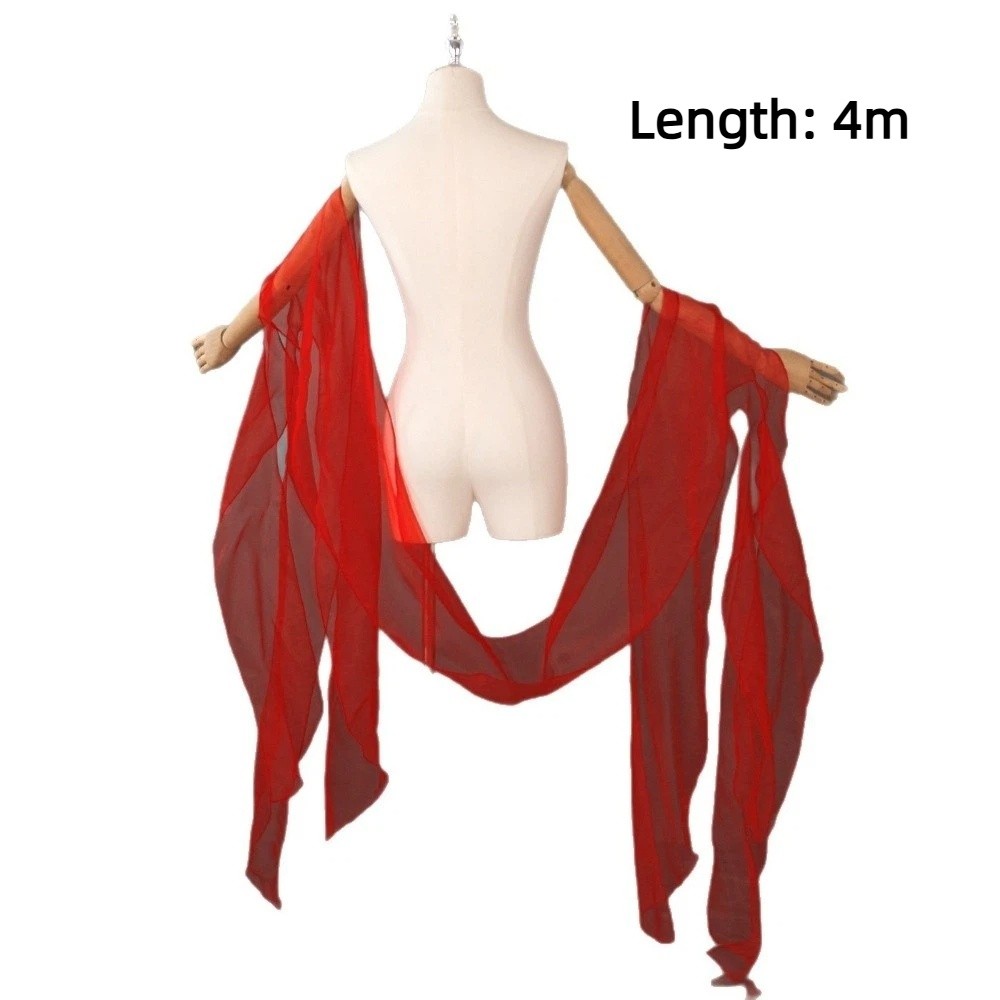 Élégant châle en tulle et dentelle féerique, style chinois ancien, manches aquatiques, accessoires Hanfu pour danse et cosplay