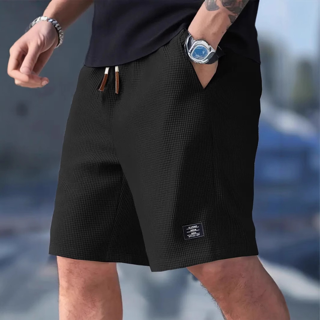 Pantalons décontractés pour hommes, shorts de plage, vêtements de sport, tissu texturé à la mode, respirant