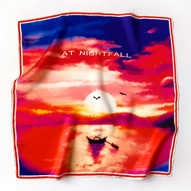 Foulard de cheveux 2023 Satin de soie pour femmes, foulard de tête carrée, Bandana pour dames, à la mode 100%
