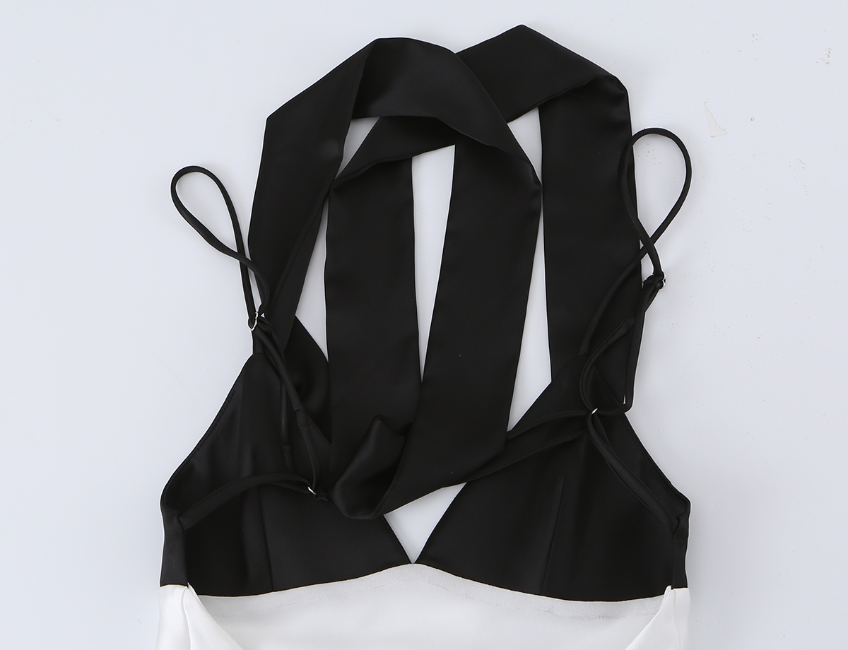 Robe longue élégante et chic KONDALA pour femme, col foulard, nouvelle collection été 2026, tendance, pour soirée ou vacances, en satin, coupe ajustée, à fines bretelles