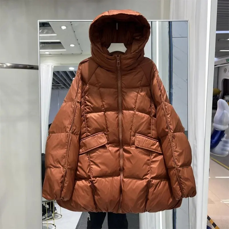 Doudoune pour femmes, décontractée, ample, surdimensionnée, pour l'automne et l'hiver, en duvet de canard blanc, chaude et épaisse, avec capuche, nouveau modèle 2026.