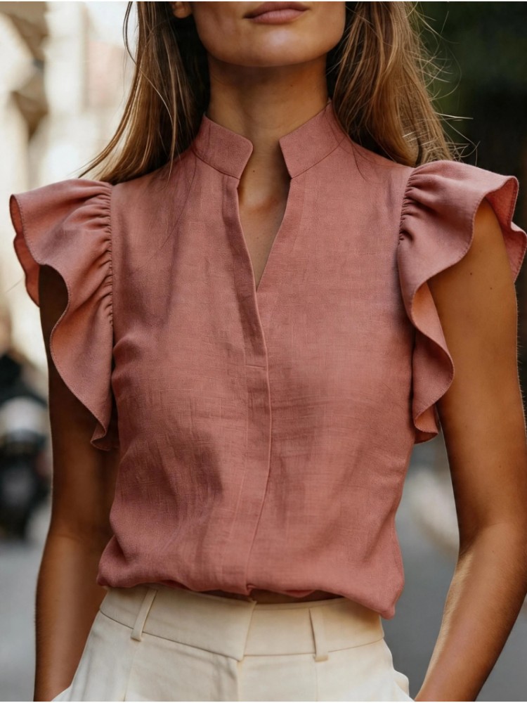 Blouses Femme 2026 Été Automne Manches Courtes Chemise Élégante de Bureau pour Femme Blusas Mujer De Moda