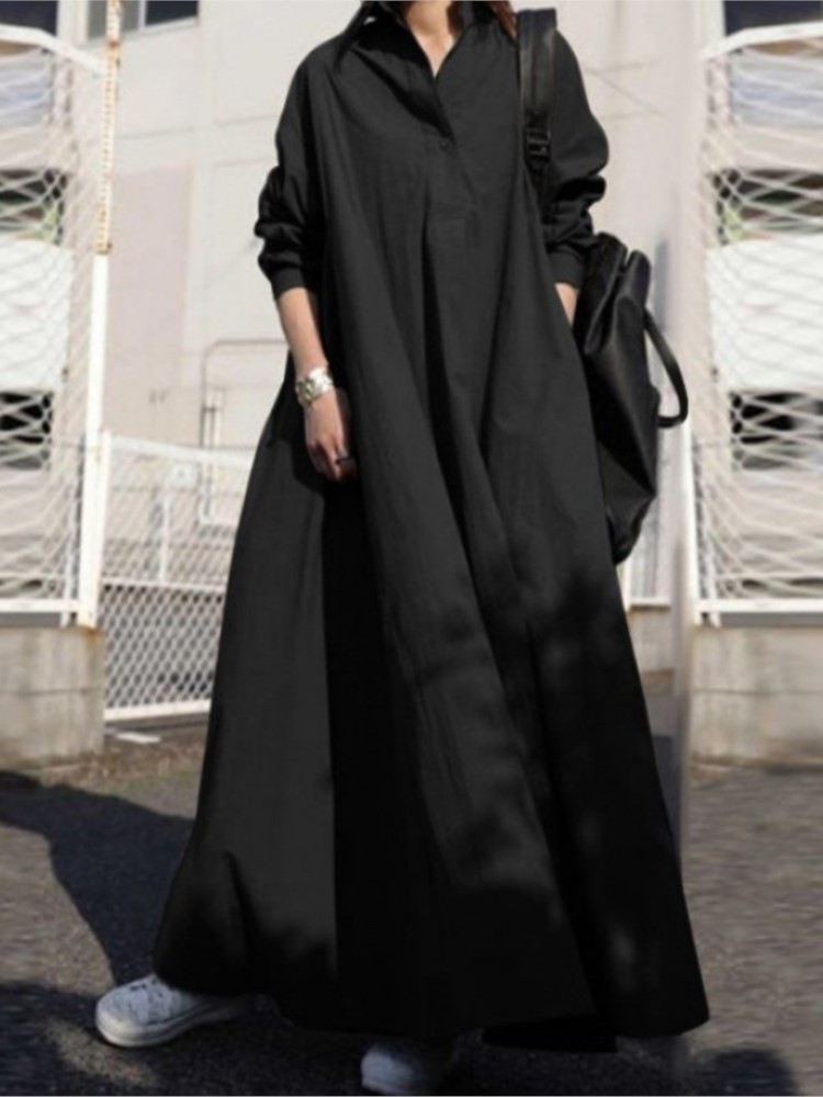 Robe ample décontractée pour femmes, mode solide, manches longues, pull, robes de vacances, bureau, vêtements de printemps