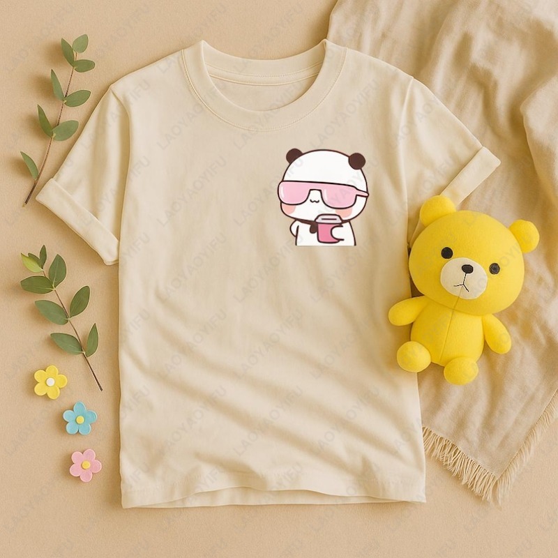 Bubu Dudu Bear chemise correspondant Couple tenue café amant unisexe adulte coton t-shirt mariage Couple saint valentin cadeau mignon décontracté hauts