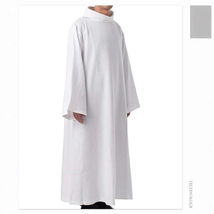Costume de cosplay médiéval, robe longue de sorcière blanche, robe de prêtre d'église, robe de fantôme de la mort, robe de spectacle d'Halloween, robes arabes