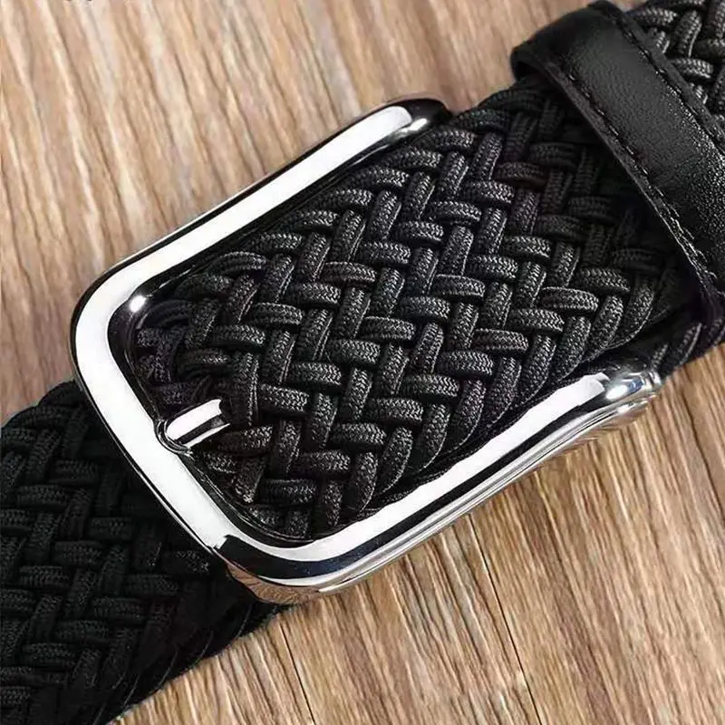 100cm 110cm 120cm nouveau Design haute qualité hommes ceinture décontractée tissé boucle élastique toile tout match femmes pantalons sens polyvalent