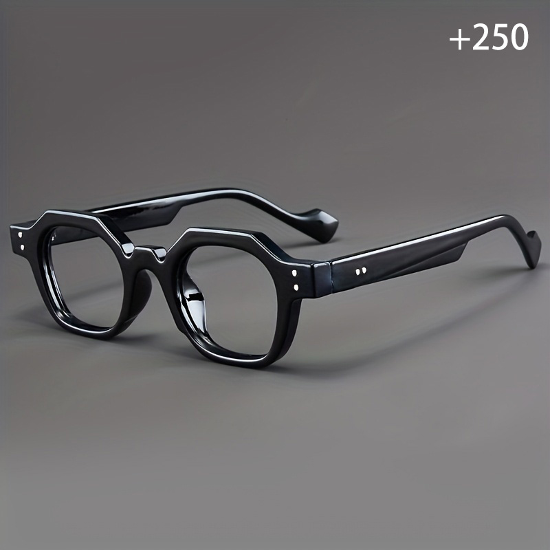 Lunettes de lecture noires de style rétro, lunettes de lecture tendance pour hommes et femmes, lunettes de presbytie polygonales