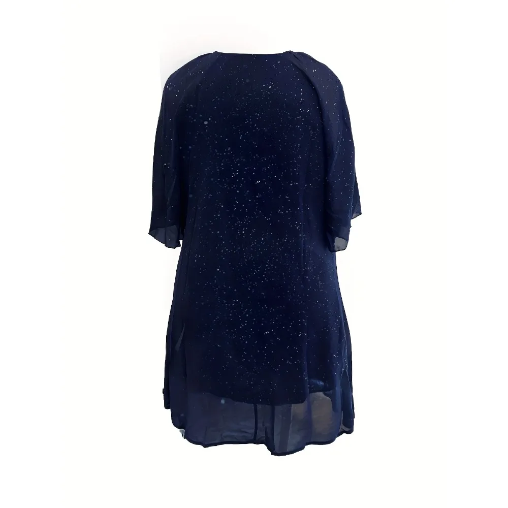 Robe élégante à col en v pour femmes, grande taille, décontractée, col en v, taille cintrée, polyvalente et élégante, ourlet feuille de Lotus