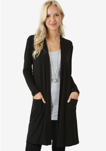 Pull à manches longues pour femme, cardigan moyen et long, simple et solide, VPN sion en Europe et en Amérique, nouveau, 2020
