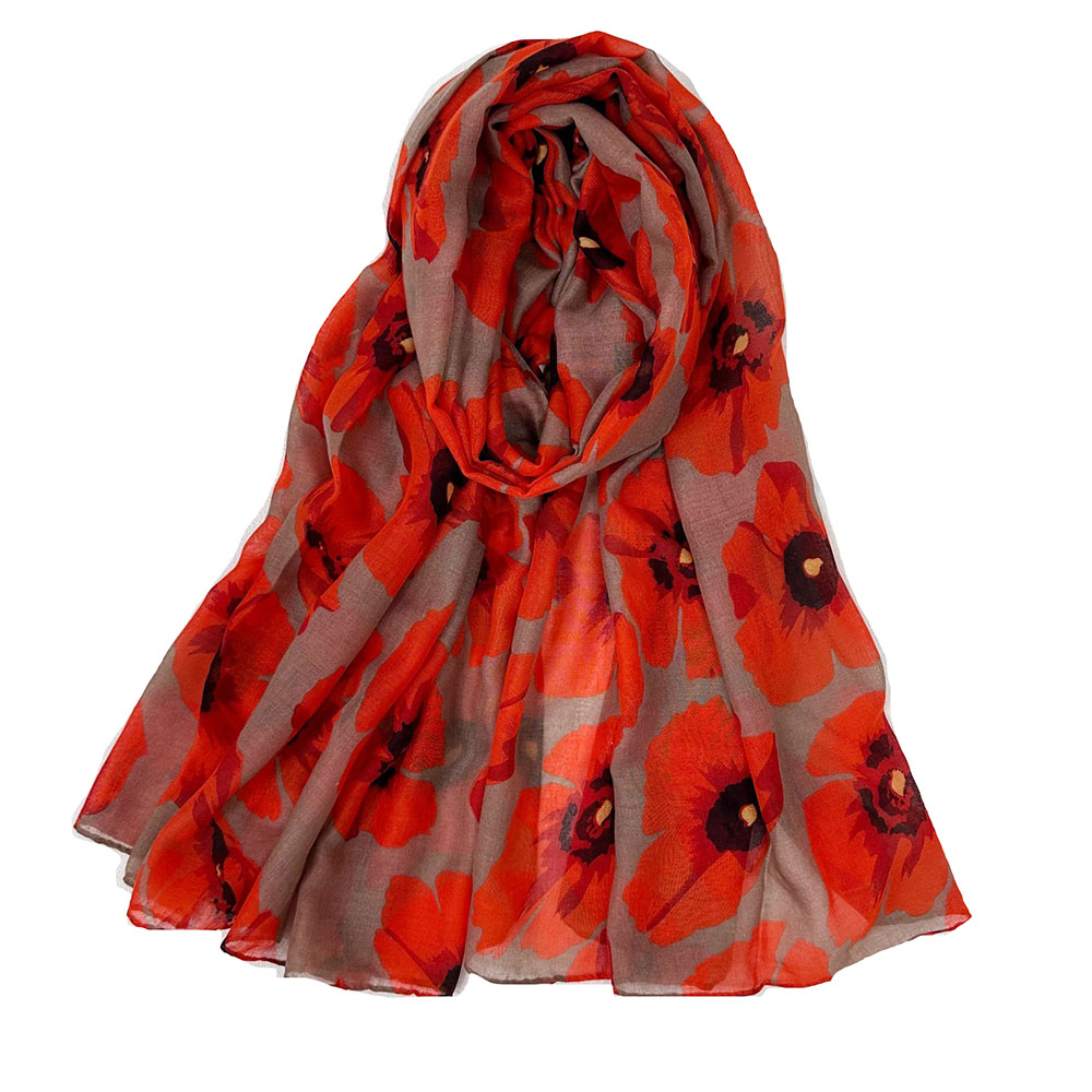 Écharpes et châles à motifs de coquelicots pour femmes, longs foulards à fleurs, hijab, écharpe de plage, bandana, 6 couleurs.