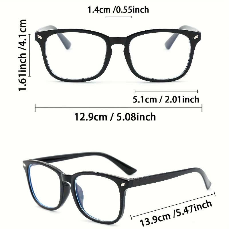 Lunettes classiques à monture carrée pour femmes et hommes, lunettes d'école pour la vie quotidienne, accessoires vestimentaires