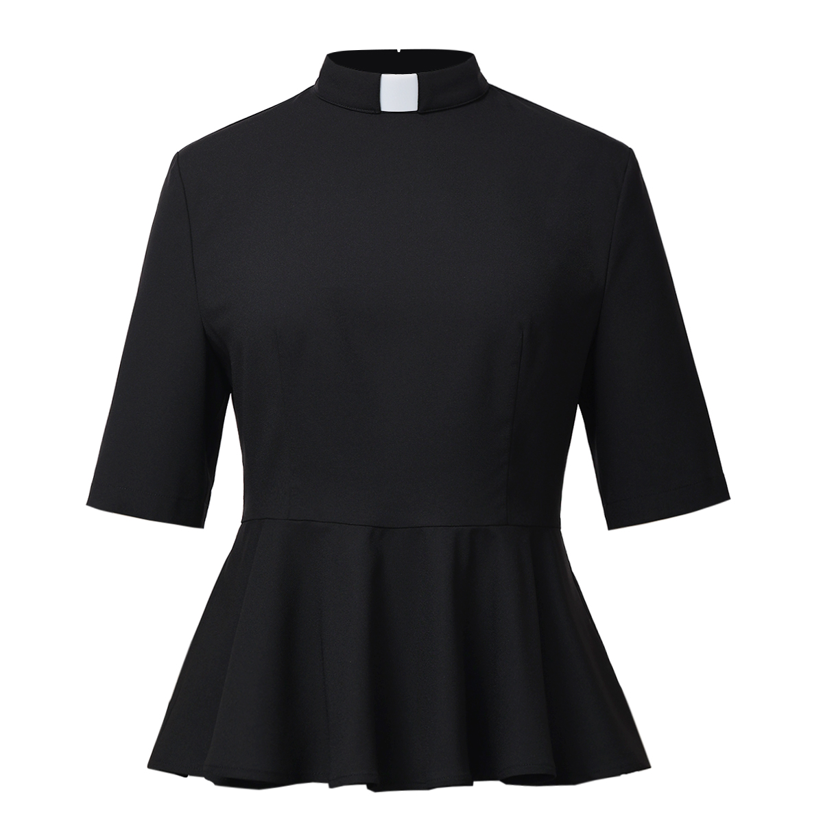 Chemise du clergé de prêtre pour femmes, insert de col à languettes pour Costume de prédicateur de pasteur