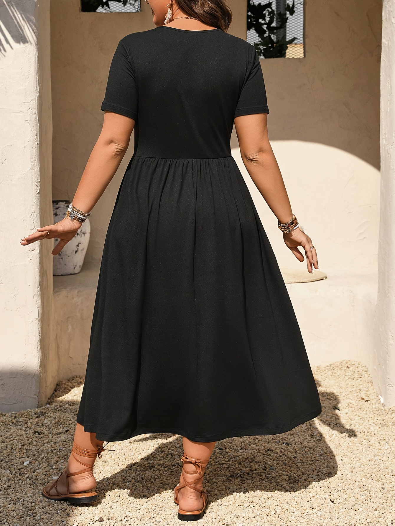 Robe décontractée pour femmes, couleur unie, coupe ample, parfaite pour un usage quotidien et un ajustement confortable, idéale pour tous les jours