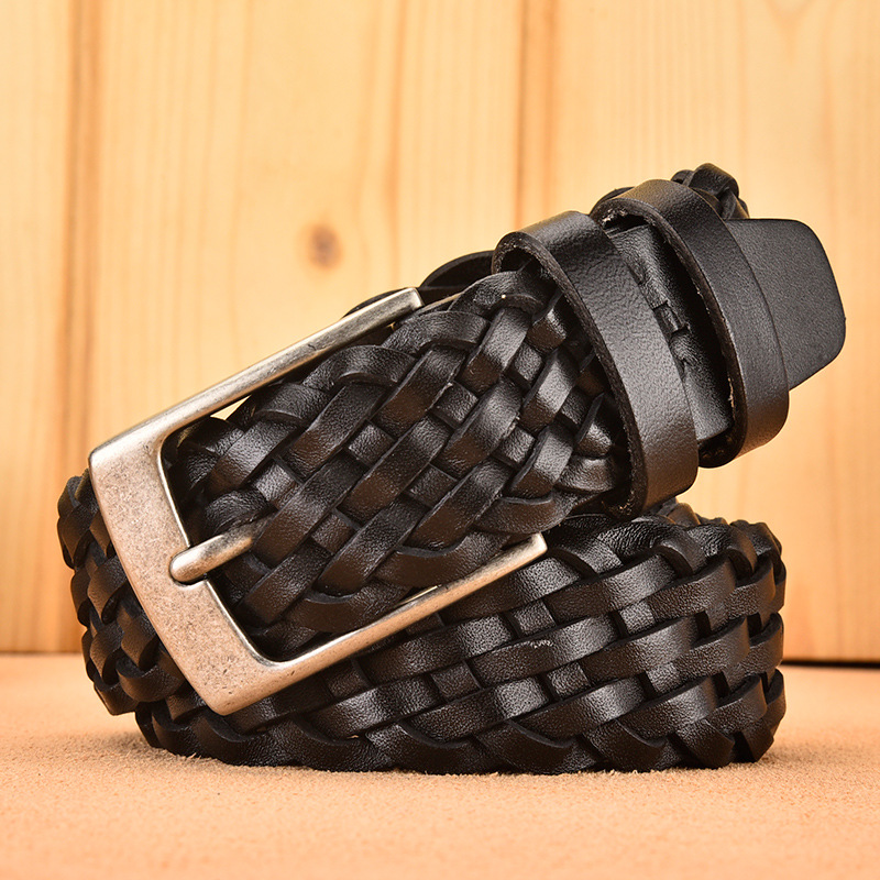 Ceinture en cuir de vachette véritable pour hommes, tissée à la main, tissée à la main, tissée à la main, tissée à la main, tissée à la main, personnalisée, jeans de luxe pour étudiants, nouveau design