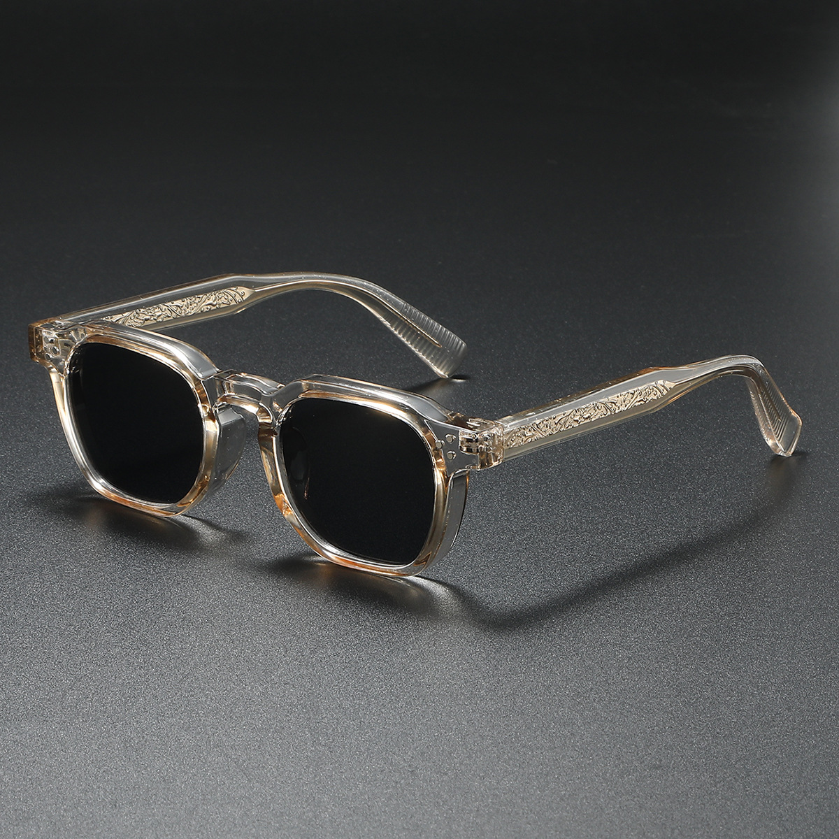 Lunettes de soleil carrées populaires femmes hommes unisexe Rivets lunettes de soleil polarisées pour la conduite pêche voyage lunettes décontractées