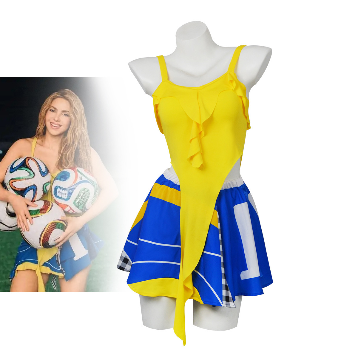 Tenue de fête 2026, style Shakira Dai Dai, costume de cheerleading pour la Coupe de football d'Amérique du Nord, uniforme de performance pour bébé footballeur