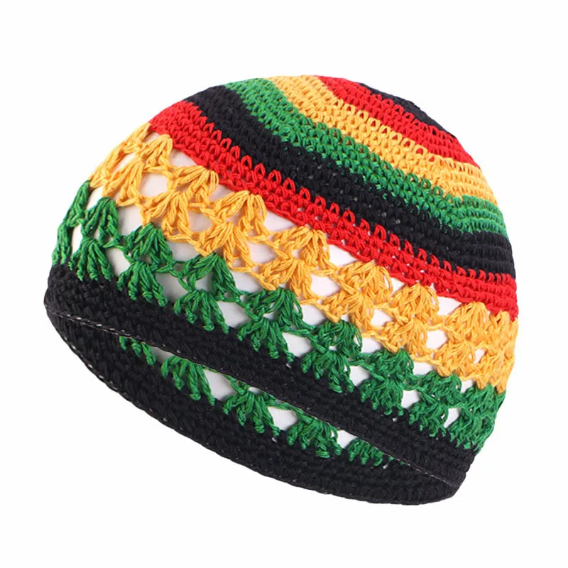 Jersey tricoté hommes musulmans Kufi chapeaux de prière unisexe bonnets casquette Bonnet islamique Ramadan juif kippa Homme chapeau hommes Wrap foulard