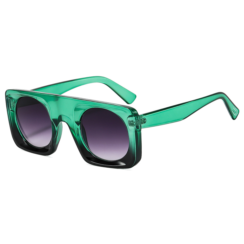 Nouvelles lunettes de soleil carrées 2026 pour hommes et femmes, monture large de créateur, verres ronds intégrés, protection solaire tendance UV400