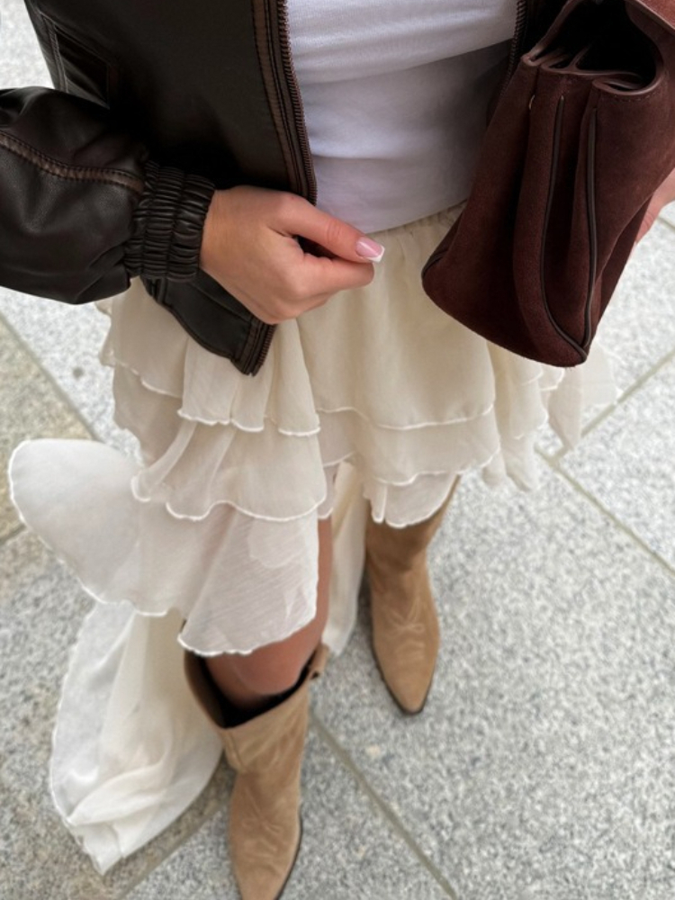 Tossy décontracté jupe irrégulière pour les femmes solide taille haute plis amples transparent mode Y2k jupes tenue femme 2025 jupes