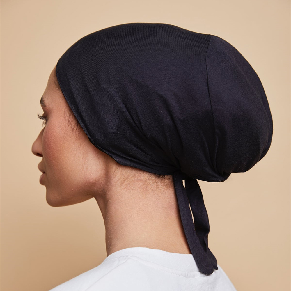 Sous-bonnet en satin modal pour le Ramadan avec lien, bonnet hijab musulman pour femmes, bonnet double intérieur, turban doux, bandana islamique