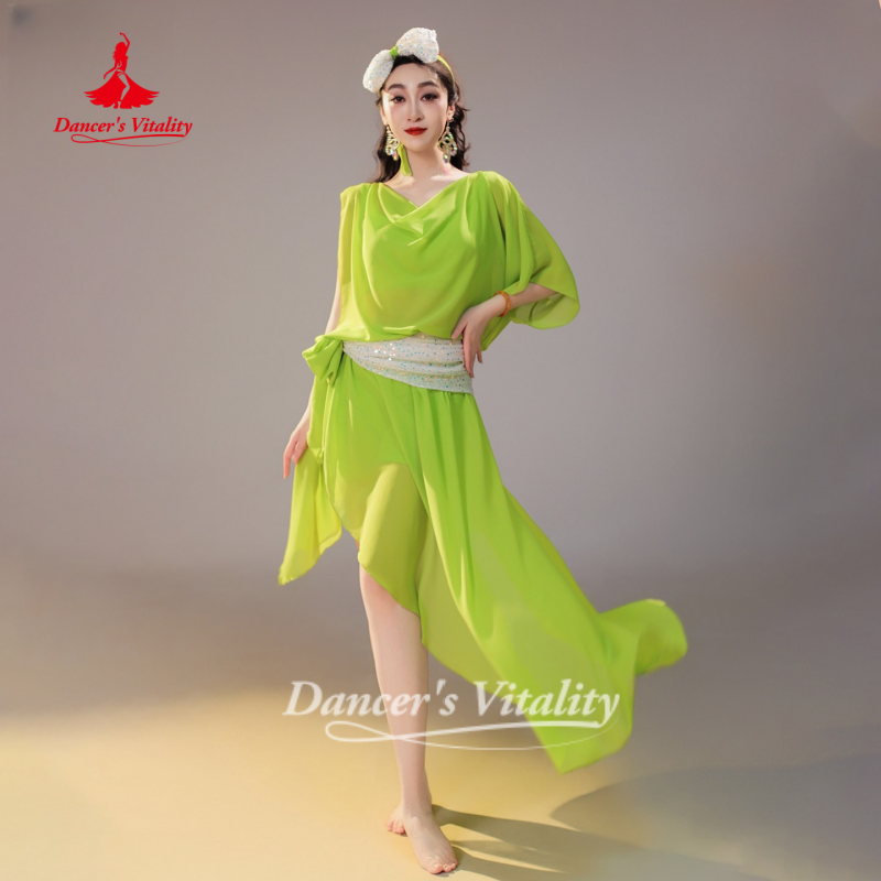 Robes de Danse Orientale pour Femmes : Costume de Scène Shaabi Baladi Saidi, Robe en Mousseline Ample et Confortable pour la Vitalité de la Danseuse