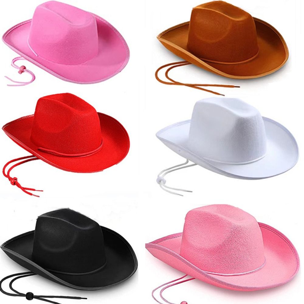 Chapeau de cowboy en feutre pour homme, accessoire de mode pour fête costumée, spectacle, cosplay, enterrement de vie de jeune fille, style princesse