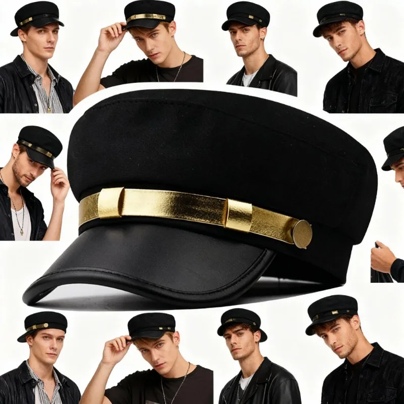 Chapeau Chauffeur pour hommes et femmes, chapeau de capitaine Vintage classique, casquette de journal, chapeaux de Costume