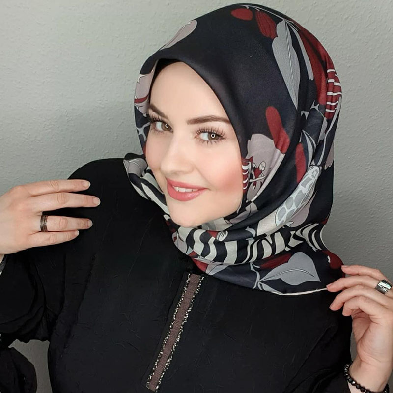 Abaya-Turban Instantané en Satin pour Femme Musulmane, Hijab Carré Imprimé, Écharpe Luxueuse, Robe Islamique en Jersey