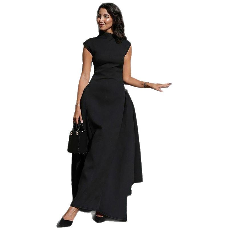 Robe de soirée robes 2025 femme robes a-ligne vêtements pour femmes couleur unie sans manches fête bal Banquet tempérament élégant