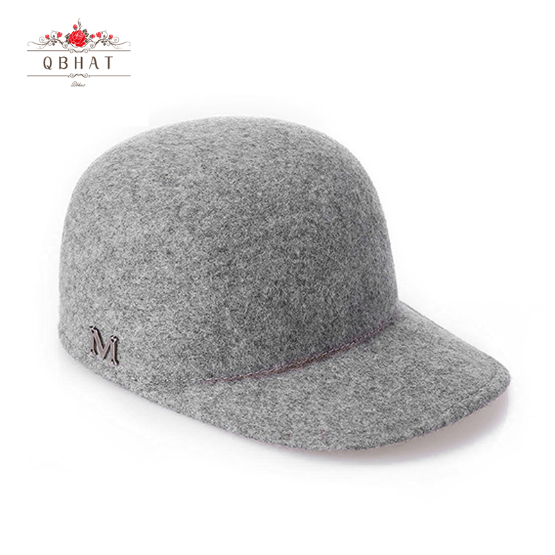 QBHAT – chapeau Fedora en laine pour femmes, chapeau avec lettre M, classique, en forme de dôme, pour l'extérieur, chaud, à la mode