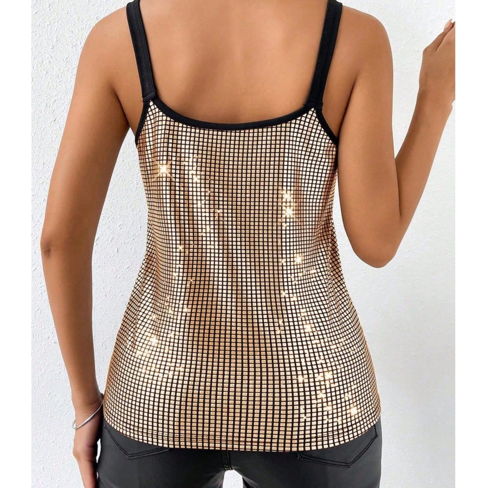 Vêtements pour femmes, haut sexy à sequins et dos nu pour femmes