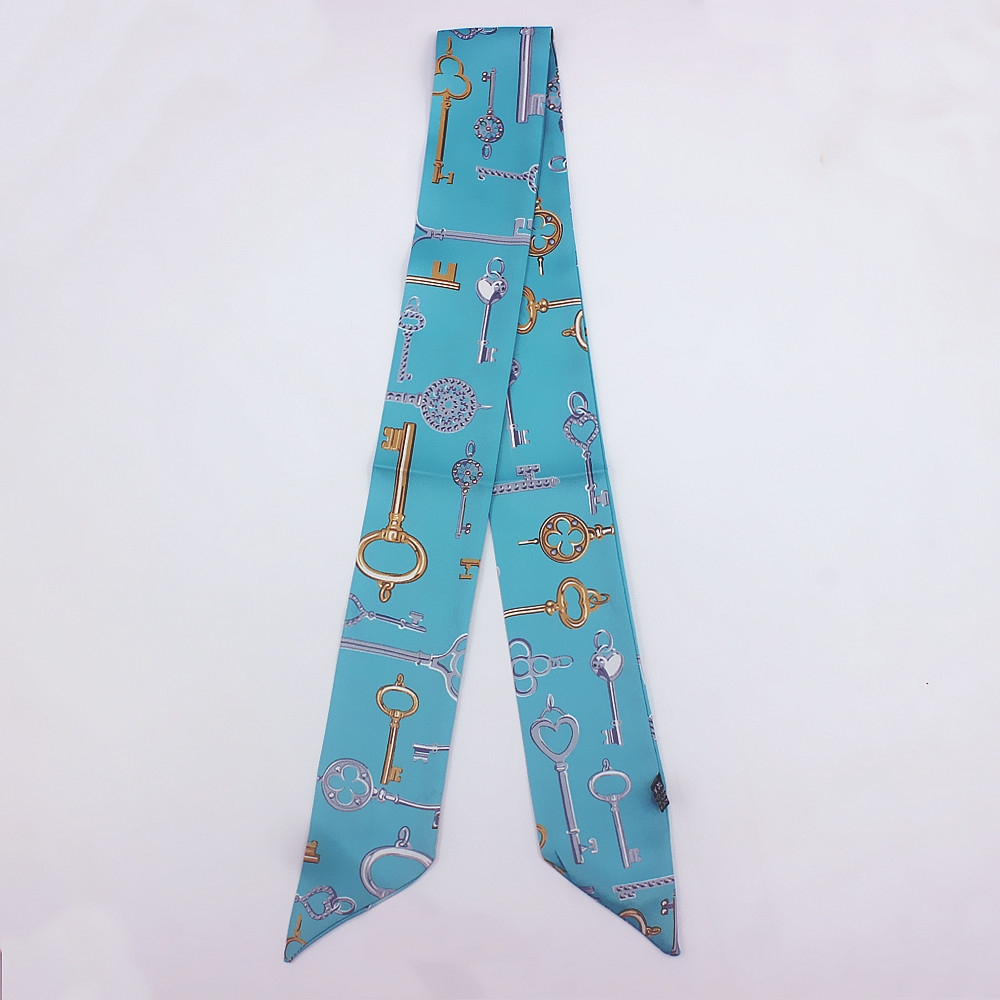 Écharpe de Style européen quatre saisons, bandeau en sergé à motif de clé, sac à main polyvalent, ruban de poignée, accessoires de mode pour femmes