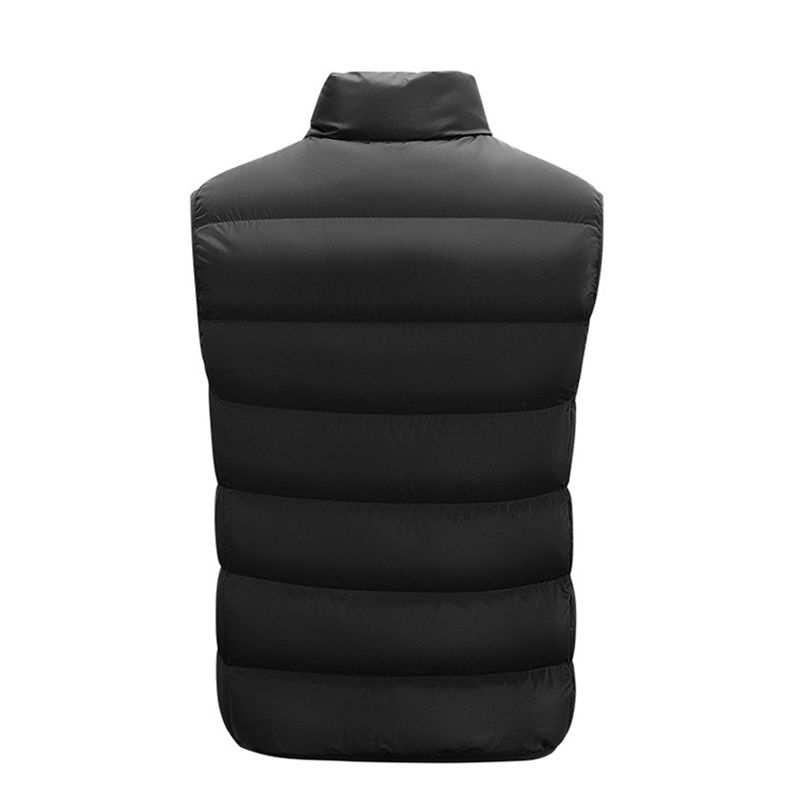 Gilet chaud sans manches pour homme, imperméable, avec fermeture éclair, col montant, décontracté, pour l'hiver et l'automne, vêtement de marque