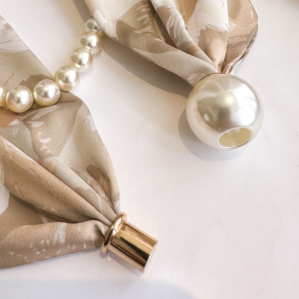 Écharpe longue en soie avec perles magnétiques, petit châle fin à perles, boucle magnétique, écharpe à boucle magnétique, mode féminine